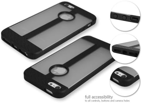 Cellet Tire Case with Black/Frost Clear Textured for the iPhone 5