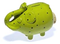 Funny Money Bank Shop - Runt Elephant Piggy Bank: Green : piggy runt money bank green