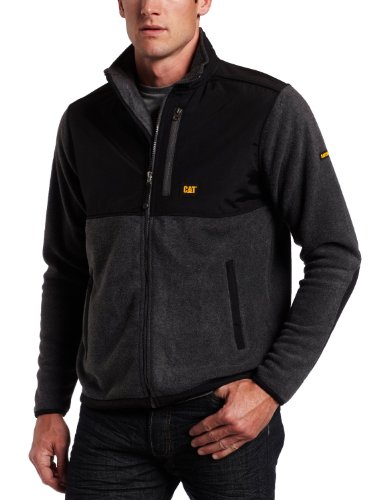 Caterpillar Men's Fleece Jacket With Overlay, Dark Earth, Large On Sale