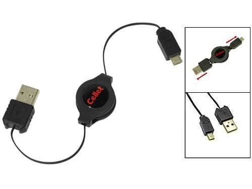 Retractable (2-in-1, Charging and Sync) USB Data Cable for LG ENV2 (VX9100), Decoy VX-8610, AX-300, Dare, Glimmer UX-830 / Motorola RAZR2 V9, V9m, V8, Q9m, Q9h, ROKR U9, Z9 / Nokia 6205 / Sanyo S1, Katana LX / Kyocera E2000, Mako S4000 - Retail Packaging