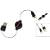 Retractable (2-in-1, Charging and Sync) USB Data Cable for LG ENV2 (VX9100), Decoy VX-8610, AX-300, Dare, Glimmer UX-830 / Motorola RAZR2 V9, V9m, V8, Q9m, Q9h, ROKR U9, Z9 / Nokia 6205 / Sanyo S1, Katana LX / Kyocera E2000, Mako S4000 - Retail Packaging