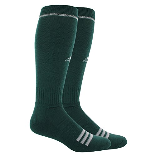 adidas Unisex Rivalry Baseball 2-Pack Otc sock, Forest Green/White, Medium