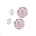 FANTOM Stunning 2.00 Carat Pink Crystal Cz Stud Earrings 925 Sterling. 1.00 Carat Each