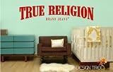 True Religion Jeans Wall Mural Vinyl Wall Decal Art Mural Matte Black