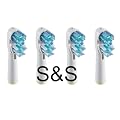 S&S DUAL CLEAN toothbrush head replacement ** 4 PCS ** compatible with Oral-B electric toothbrush.