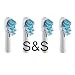 S&S DUAL CLEAN toothbrush head replacement ** 4 PCS ** compatible with Oral-B electric toothbrush.