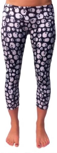 Onzie Women's Skull Capri Yoga Legging, Small/Medium
