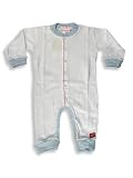 Little Mish Baby - Newborn Baby Boys, Long Sleeved Coverall, Lt. Blue, White