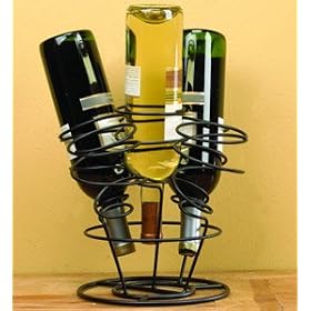 Wine Rack - 5 bottle table top - Black Metal by aladysview