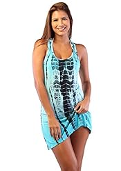Polyester/Rayon/Spandex Tie Dye Print Tank Illusion  Dress