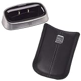 Blackberry OEM Black Leather Pocket Pouch Case and Charging Pod for Blackberry 8900 Javelin