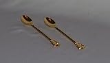 Heavy Gold Demitasse Spoon (2) Spoons Vine & Trumpet Flowers