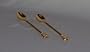 Heavy Gold Demitasse Spoon (2) Spoons Vine & Trumpet Flowers