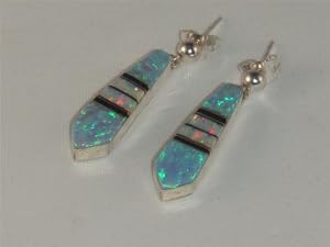 Navajo Indian Jewelry Opal Earrings - ER-0006