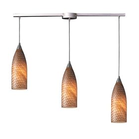 Cilindro - 3 Light Kitchen Island Pendant Track Lighting Fixture - Brushed Nickel - Brown... by Elk