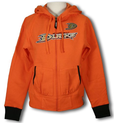Anaheim Ducks NHL Women's CHANT Hoodie, Fleece Zip Jacket, Orange