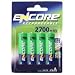 Encore EN0002 - 4 x 2700mAh AA Ni-MH Rechargeable Batteries