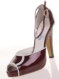 NASCAR Maria Womens Dress Heels Shoes Pumps Burgundy White