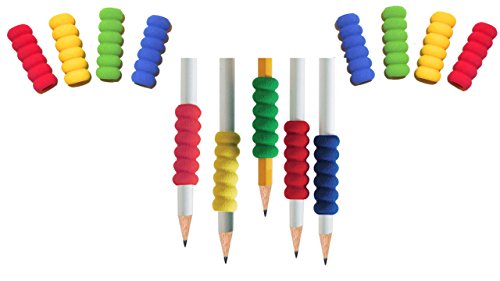 ALAZCO 8pc Pencil Grips, Soft Cushioned Foam, Assorted Colors