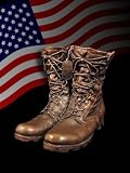 Military Urn: Steadfast Bronze Sculpture Urn- Combat Boots & Dog Tag