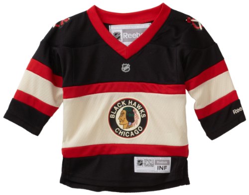 NHL Infant Chicago Blackhawks Third/Alternate Replica Jersey - R52X4Bdd (Black, 12-24 Months)