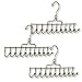 PACK OF 3 CHROME ACCESSORY & JEWELLERY HANGERS - Hang flat against a wall or door or use in Wardrobe - TIE, SCARF, BELT COAT HANGER