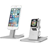 Twelve South HiRise for Apple Watch & iPhone gift combo stands, Silver   Charge and dock your devices together or separate