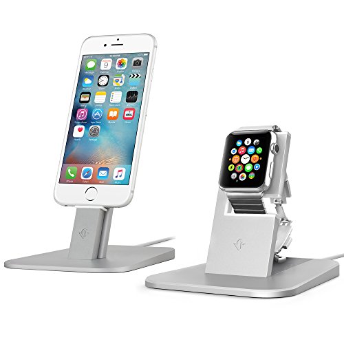 Twelve South HiRise for Apple Watch & iPhone gift combo stands, Silver   Charge and dock your devices together or separate