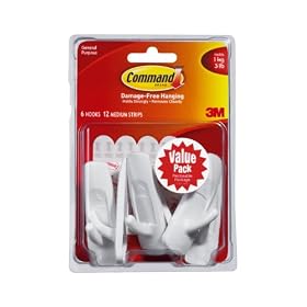 Command 17001-VP-6PK Medium Plastic Hooks Value Pack