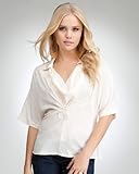 IMAGE OF bebe Batwing Raglan Sleeve Silk Shirt