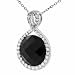 Sterling Silver CZ Lined Black Onyx Necklace