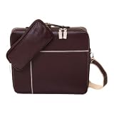 Luxus Multifunktions Laptoptasche/Sleeve aus Leder für Notebooks bis 43,2 cm (17 Zoll). Lapster Panamera. 42x29x4cm, Color:Tobacco