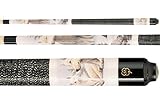 McDermott Black Onyx Pool Cue with White Wolves Design (M2WW)