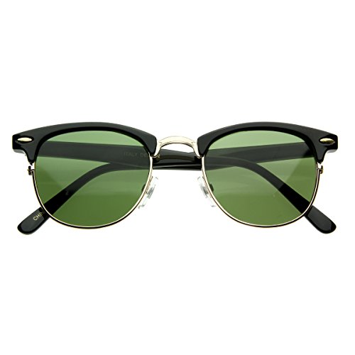 zeroUV - Vintage Half Frame Semi-Rimless Horn Rimmed Style Classic Optical RX Sunglasses