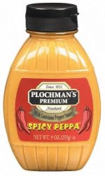 Plochman's Squeeze Barrel Mustard, Spicy Peppa, 9-Ounce Squeeze Barrels (Pack of 6)