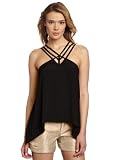 BCBGMAXAZRIA Women's Kasia Strappy Draped Hem Top