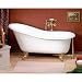 Cheviot Slipper Cast Iron Clawfoot Bath No Flat Area Painted White 2108W-AB