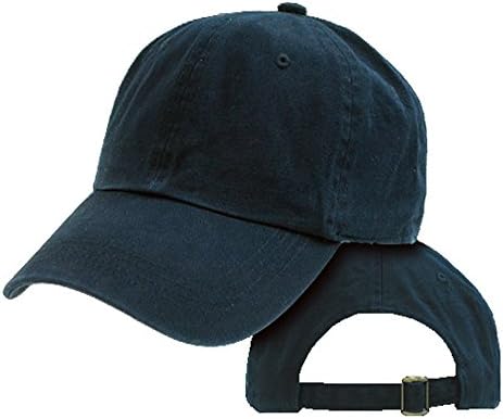 Decky Washed Polo Style Adjustable Low Profile Baseball Cap Hat (Navy Blue)