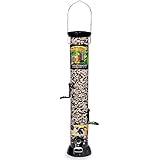 Droll Yankees CC18S 18-Inch Onyx Clever Clean Sunflower Tube Bird Feeder with Removable Base