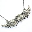 Crystal Winged Heart Pendant Necklace Fashion Jewelry