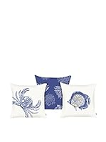 Apolena Set Funda De Cojín 3 Uds. (Blanco/Azul)