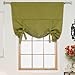 Olive Rod Pocket Thermal Insulated Blackout Tie Up Shade Curtain, 46 Inch Wide by 64 Inch Long Panel