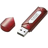 ELECOM USB2.0�t���b�V�������� 8GB �Z�L�����e�B�\�t�g�t (���b�h�V���o�[) MF-AU2A08GRS