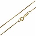 18K Gold Over Sterling Silver 1mm Box Chain Necklace 14" 16" 18" 20" 24" 30"