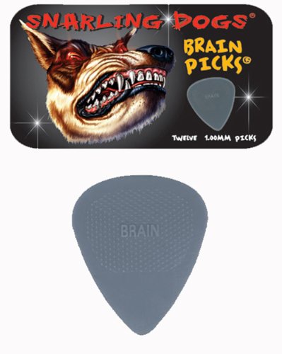 Snarling Dogs Brain TNSDB351 1.0 Guitar Picks, 12-Piece, Collectible Tin, Grey Nylon, 0 1.0mm On Sale