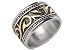 Tribal Ring - Stainless Steel Ring with 14K Gold IP - Rings for Women - (Thick - 12mm). Celtic Irish Rings for women Gothic Goth Jewelry Ring - Womens Rings size 5, 6, 7, 8, 9, 10 and are comfort fit.