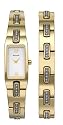Accurist LB1360G Ladies Gold tone stone set watch and matching bracelet gift set