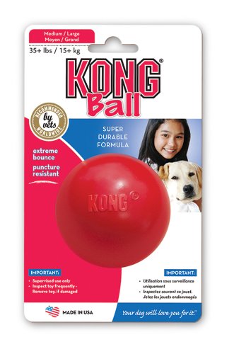 KONG Ball Dog Toy, Medium/Large, Red