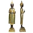 Standing Gold Buddha Statue with Green Design