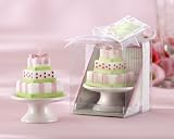 Butter cream Dreams Cake Candle on Porcelain Pedestal Cake Plate(Set of 48) - Baby Shower Gifts & Wedding Favors